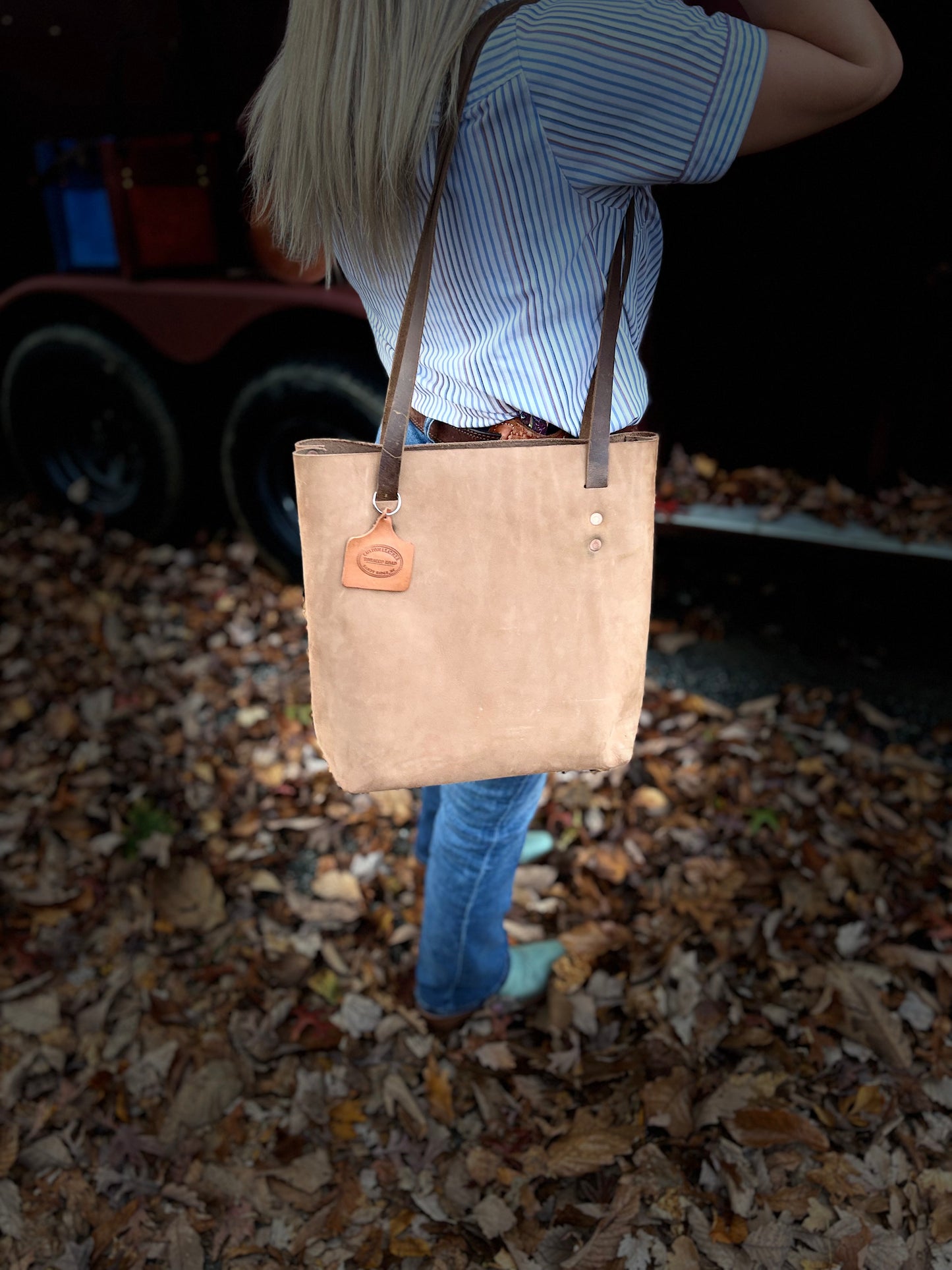 Handmade Suede Western Tote – Tobacco Road Leather (4 Colors)