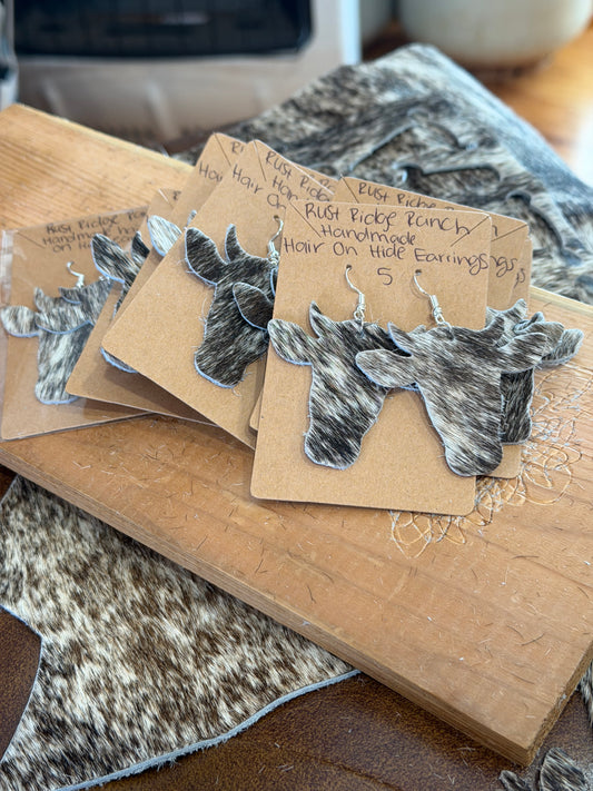 Handmade Hair-On-Hide Earrings