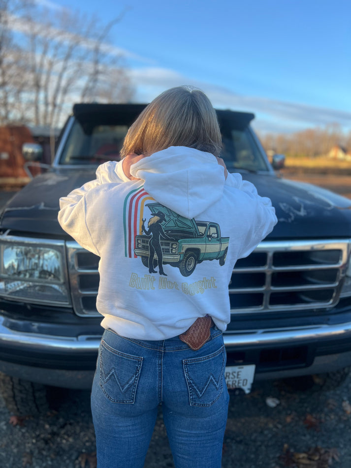 Built not Bought Square body Hoodie – Rust Ridge Ranch
